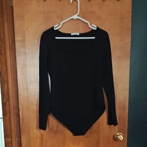 Mangopop Classic Black Long Sleeve Bodysuit